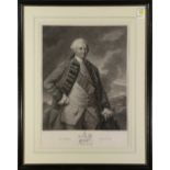 Francesco Bartolozzi RA (Italian 1727 – 1815), "Lord Clive," mezzotint, overall (with frame): 27.5"h