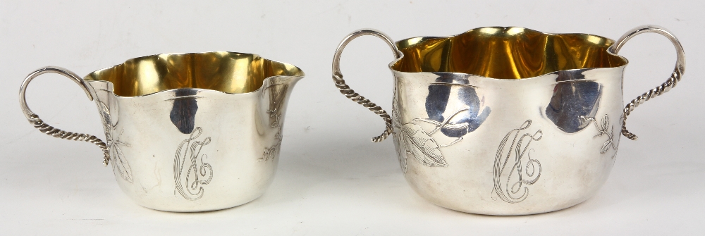 (lot of 2) Whiting sterling silver table articles, consisting of a creamer together with an open