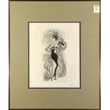 Albert Hirschfeld (American, 1903-2003), "Josephine Baker" 1982, etching, pencil signed, edition