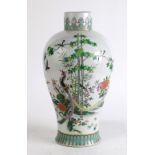 Chinese enameled porcelain vase, decorated with phoenix and other pairs of birds amid flowers and