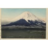 Yoshida Hiroshi (Japanese, 1876-1950), 'Fuji from Yoshida village', woodblock print, lower right