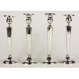 (lot of 4) Sterling weighted candlestick group, consisting of (2) pairs of sterling silver