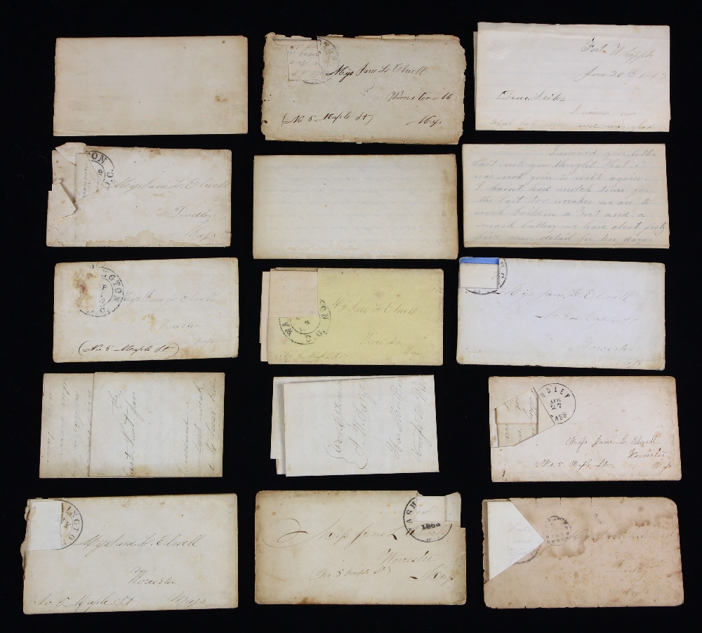 (lot of 15) Civil War ephemera group, consisting of (15) hand written letters from a Union soldier - Image 3 of 4