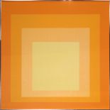 After Josef Albers (American/German, 1888-1976), Untitled (Yellow and Orange Squares), oil on