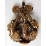 Victorian Grand Tour inspired gilt bronze wall plaque by Elkington and Co., depicting a Classical