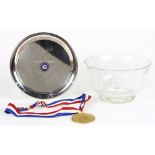 (lot of 3) Group of ephemera related to regattas, including a medal inscribed "Antique Gold Cup