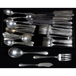 (lot of 62) Dowry Sterling partial flatware set with two assorted spoons, excuted in the "1934 "