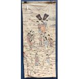 Chinese kesi woven panel, with celestial beauties playing musical instruments for the Mother of