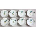 (lot of 8) Chinese enameled porcelain cups, of shallow form featuring insects amid morning