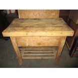 An antique butchers block