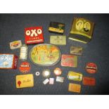 A quantity of vintage advertising tins