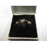 A Georgian 18ct gold mourning ring set with central heart shaped diamond