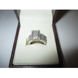 A 14ct white gold and diamond ring, approx. 1.95ct of diamonds