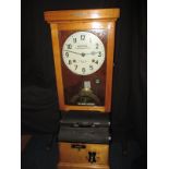 An early 20th century National Time Recorder Company clocking in clock in excellent condition with