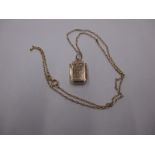 A 9ct gold necklace with locket pendant , approx. weight 4.5g