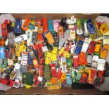 Approximately 200 vintage play worn die cast model vehicles