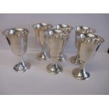 Six sterling silver goblets, approx weight 340g