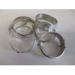 Six sterling silver bangles, approx weight 132g