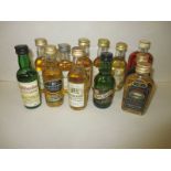 12 miniature bottles of malt whisky