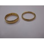 Two 22ct gold wedding bands, approx weight 6.4g
