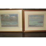 Two pastel seascapes signed Knighton Hammond