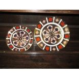 Two Royal Crown Derby 1128 pattern plates