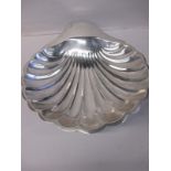 A large sterling silver tray in the form of a shell, approx weight 290g