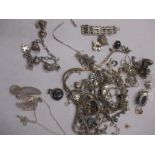 A quantity of silver jewellery items, approx weight 300g