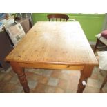 A pine country house kitchen table