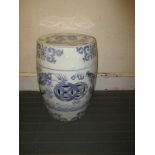 An oriental ceramic garden seat