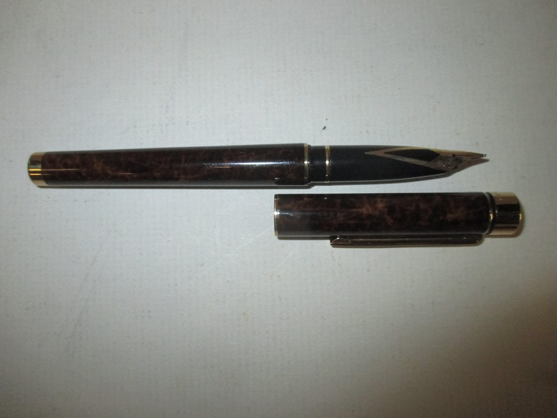A Sheaffer Targa tortoiseshell fountain pen