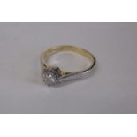 An 18ct gold solitaire ring the stone being approx 0.5ct