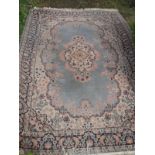 A large blue rug