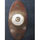 A 1930s French Chocolat Revillon advertising barometer