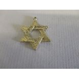A 9ct gold star of David necklace pendant, approx weight 3.9g