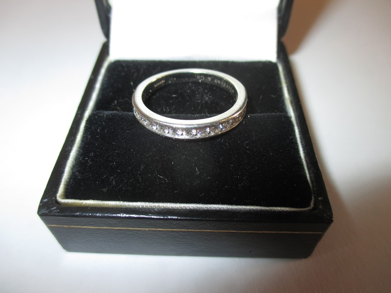 A platinum and diamond ring by Tiffany & Co