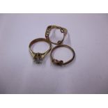 Three 9ct gold rings, approx weight 6.2g