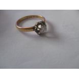 A Victorian gold and diamond solitaire ring