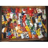 Approximately 200 vintage play worn die cast model vehicles