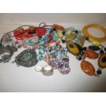 A quantity of vintage costume jewellery