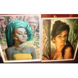 A 1960’s framed Vladimir Tretchikoff print the ‘Balinese Girl’, and ‘Tina’ by J H Lynch