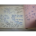 A vintage autograph book with approx 100 autographs of celebrities, the former property of a