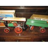 A boxed Mamod steam engine and trailer