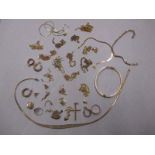 A quantity of gold jewellery items, approx weight 60g