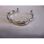 A white and yellow gold bracelet Hall marked 585, approx weight 20g