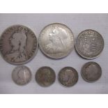 Silver coins to include a good grade 1897 Florin