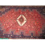 A vintage geometric design rug