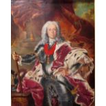 An oil on board portrait of Prince Joseph Wenzel Von Liechtenstein, after Hyacinthe Rigaud