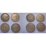 4 Victorian shillings