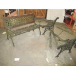 Two late 19th / early 20th century cast iron garden benches